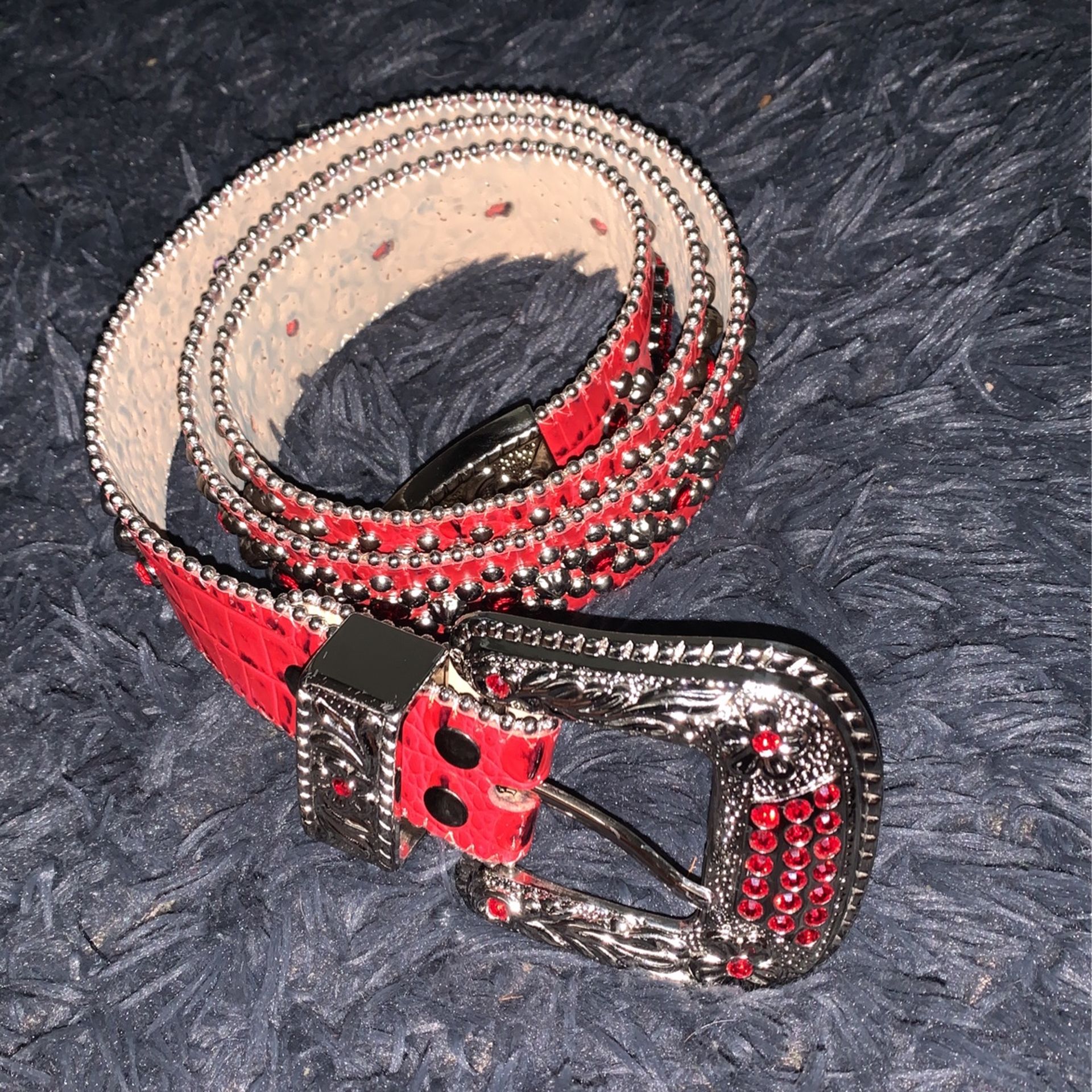 black and red bb simon belt