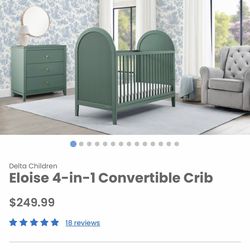 New 4-in-1 Eloise Convertible crib/ Grassy Glen Crib