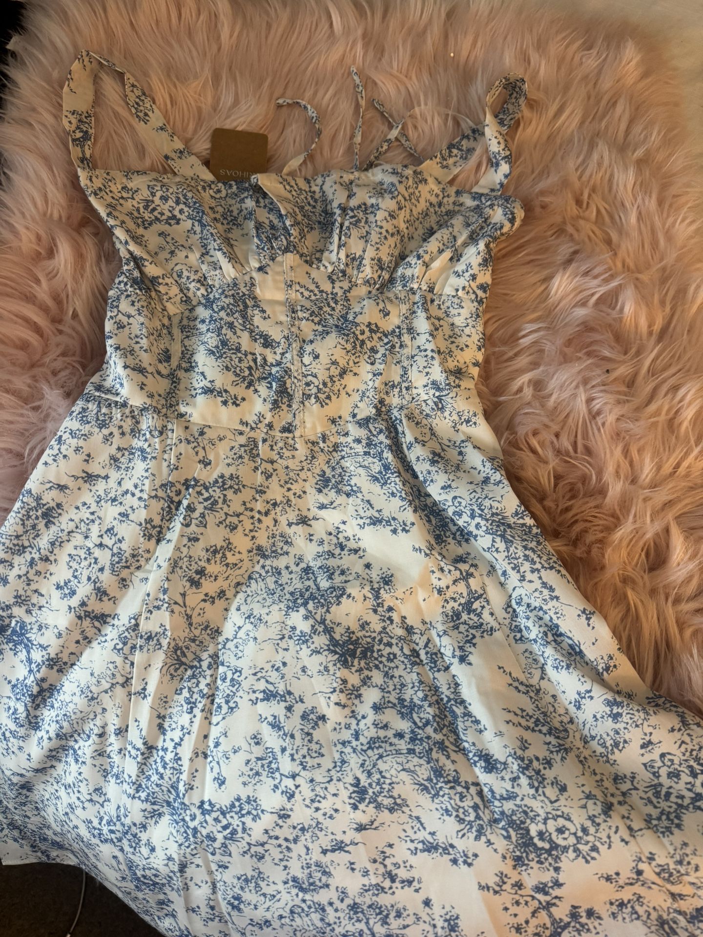 Blue And White Dress