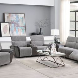 NEW TWISTED GRAY  3pc SOFA LOVESEAT AND RECLINER AND - FREE DELIVERY BEDROOM FURNITURE MATTRESS BED AND MORE 