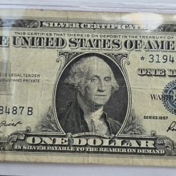 1957 B $1 Silver Certificate – Star Note – Collectible Currency
