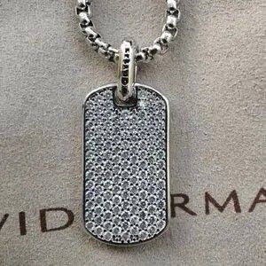DAVID YURMAN Round SILVER 925 DIAMOND STARBURST PENDANT & CHAIN NECKLACE