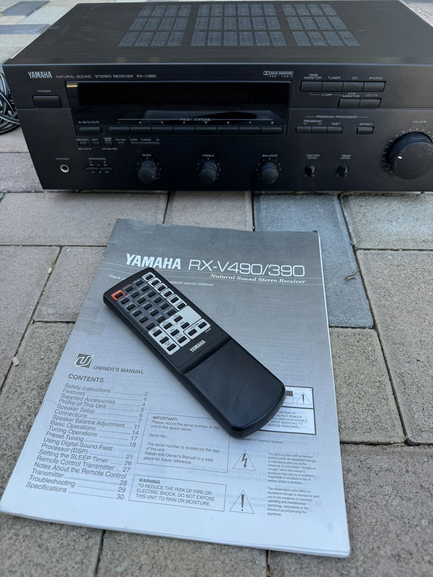 Yamaha RX-V490/390 Natural Sound Receiver