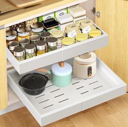 Pull Out Cabinet Organizer 2PC 21 Deep Expandable (12 -21) Pull Out Drawers New