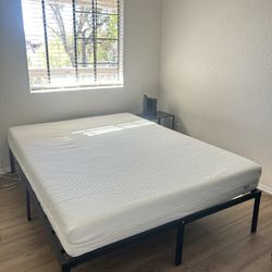 Bed Frame + IKEA Mattress + 2 IKEA Nightstands