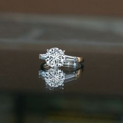 3CT intensely radiant diamond Veneer Cubic zirconia Round Engagement/Wedding Ring. 635R600/3-7