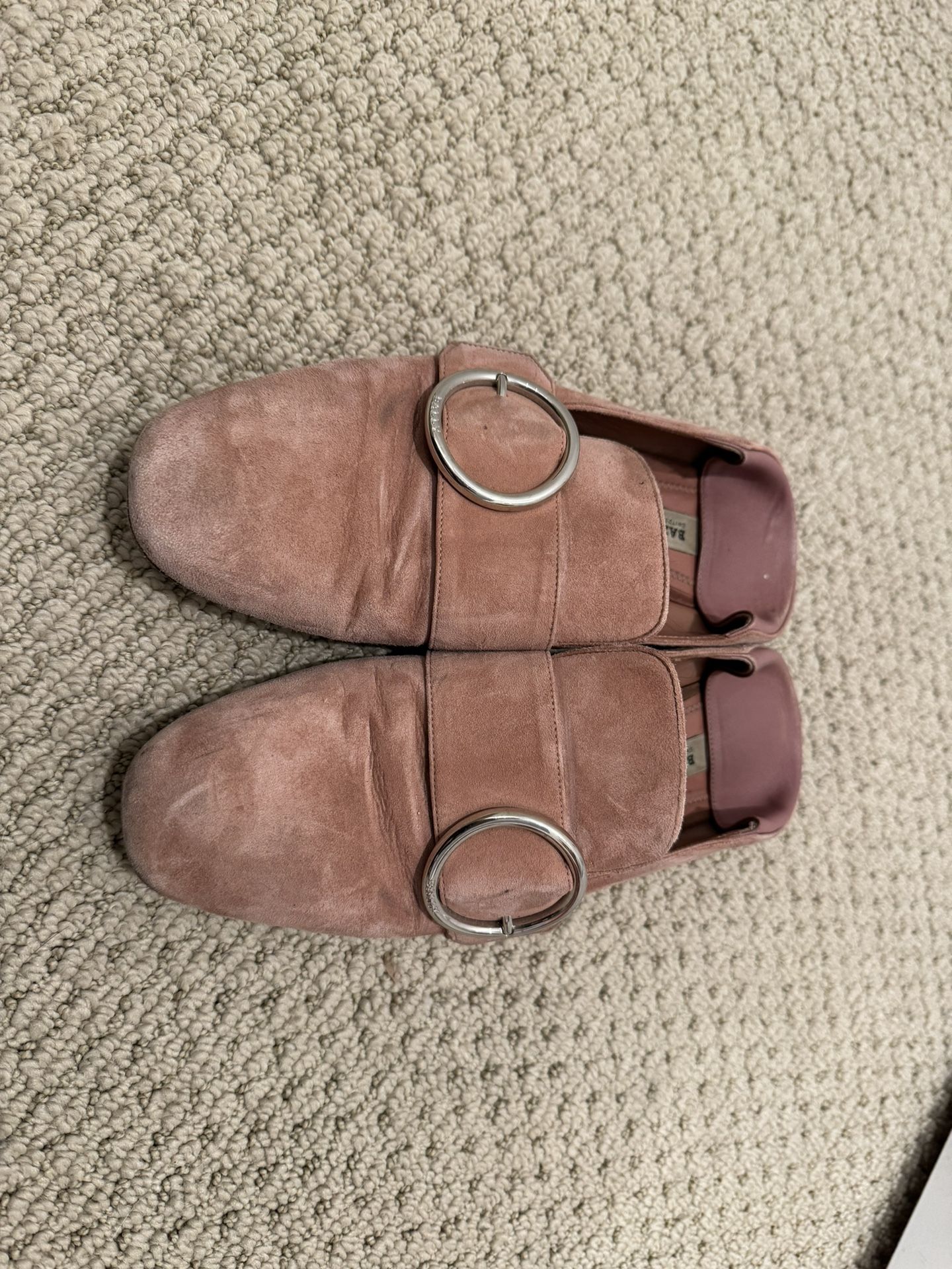 Bally Pink Leather Flat Slip On Shoes - EU38 Made In Italy