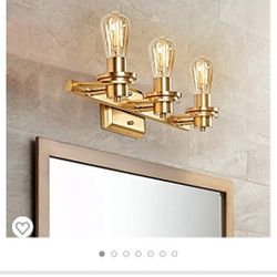 MOTINI 3-Light Gold Bathroom Vanity Light Fixture Brushed Brass

