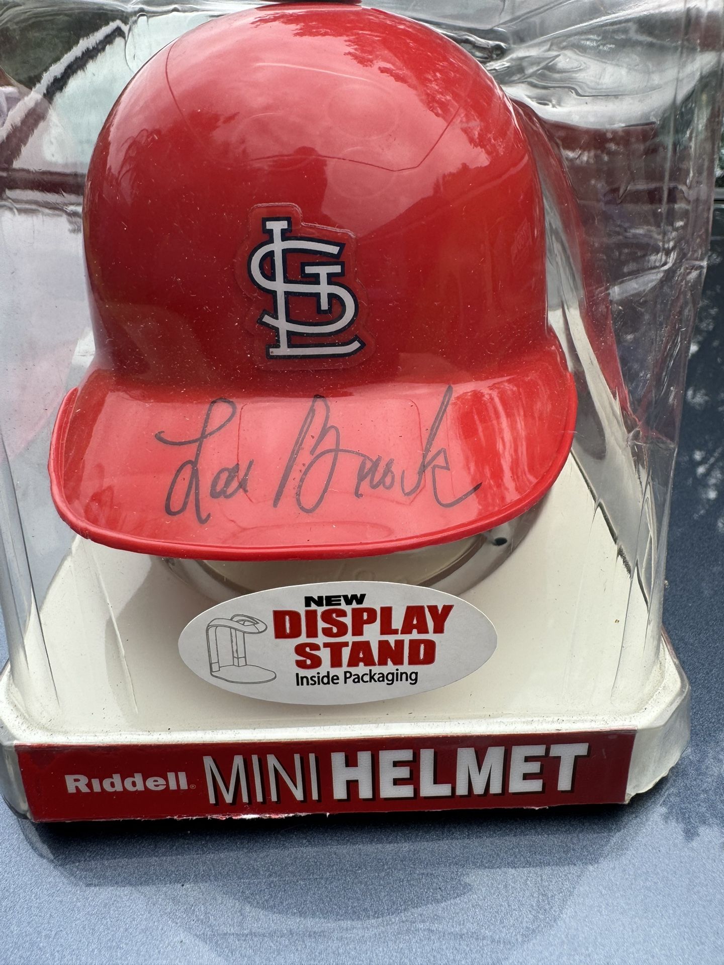 Lou Brock HOF 85 Signed Authentic Cardinals Rawlings Batting Helmet