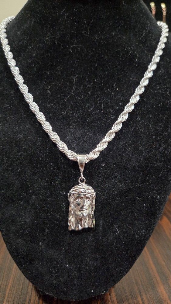 26" 5mm Sterling Silver 925 Diamond Cut Rope 