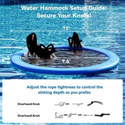 ❤️🔥 #D Sunchill 12FT Heavy Duty Inflatable Water Hammock, Ideal for Lakes & Oceans$99