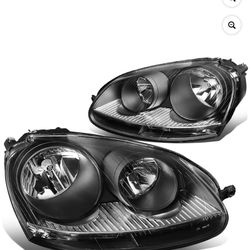 New in box Auto Dynasty Headlights Assembly Compatible with 2005-2010 VW Jetta Rabbit, Driver and Passenger Side Halogen Headlamps Replacement, VW2503