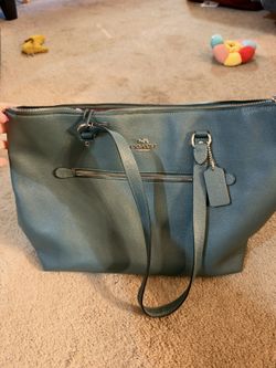 Coach Gallery Tote in Teal Crossgrain Leather