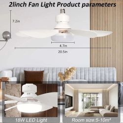Flower fan with led light and remote
