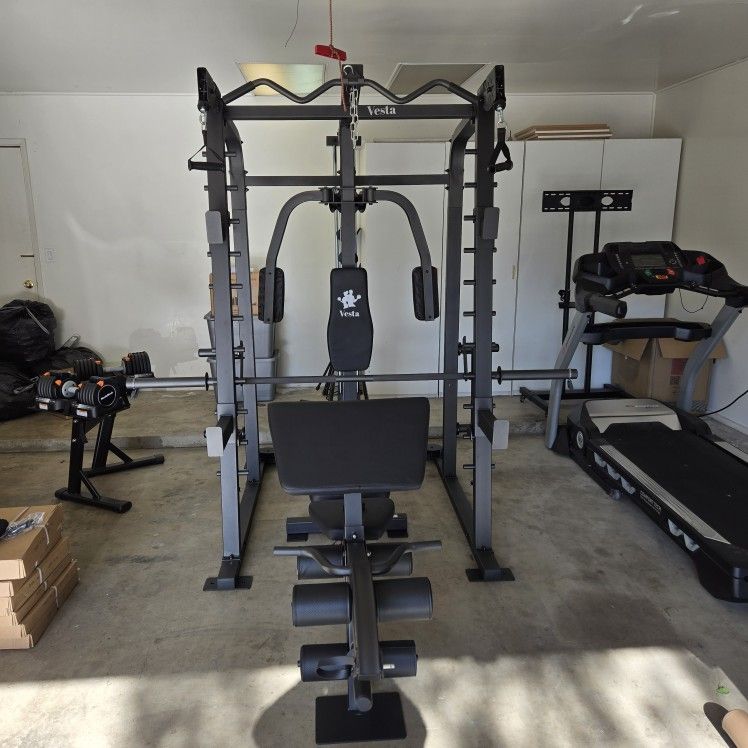 Smith Machine 2001 | Multi-Use Adj Bench | Gym Equipment | Fitness | Squat Rack | Excercise |🔴WEIGHTS AND BARBELL SOLD SEPARATELY 🔴 FREE DELIVERY 🚚