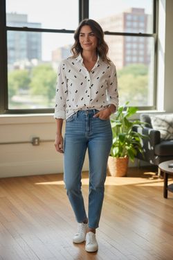 Karl Lagerfeld Paris Sunglasses Print Shirt XL White