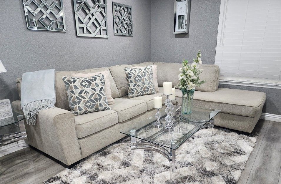 Beige Sofa With Chaise
