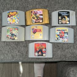 VINTAGE ORIGINAL Nintendo 64 Games AND Working System With All Cords And Multiple Controllers!