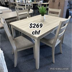 5 Piece Dining Table Set 48" x 36" x 30"H // October Sale !