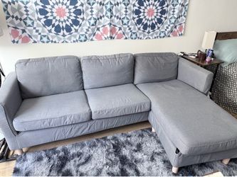 IKEA PARUP 3-Seat Sofa with Chaise – Gray – Excellent Condition