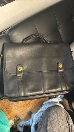 Vintage real leather messenger bag
