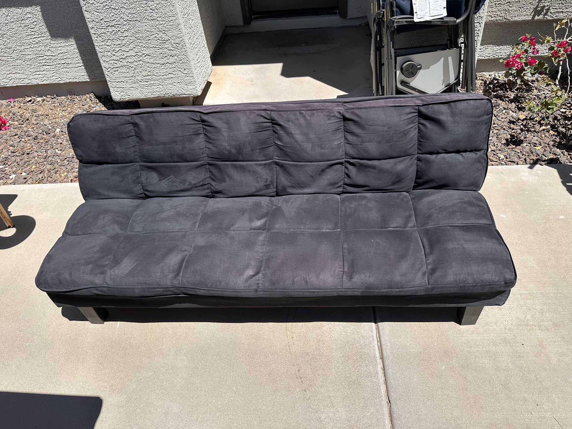 Black Convertible Futon Sofa Bed – Clean & Comfy!