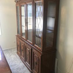 Dining Table With 6 Chairs, China Cabinet. FREE Set Of Dynasty Fine China Set Of Total 43 Pcs. Excellent Condition FREE FREE ($ 75/- Value )
