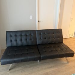 Black leather Futon