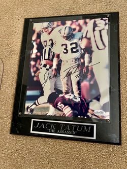 Jack Tatum Signed Raiders Plaque - JSA Certified