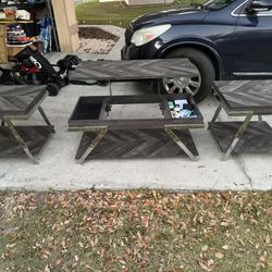 Steve Silver Roma Dark Gray Wood and Laminate 3-Piece Occasional Table Set