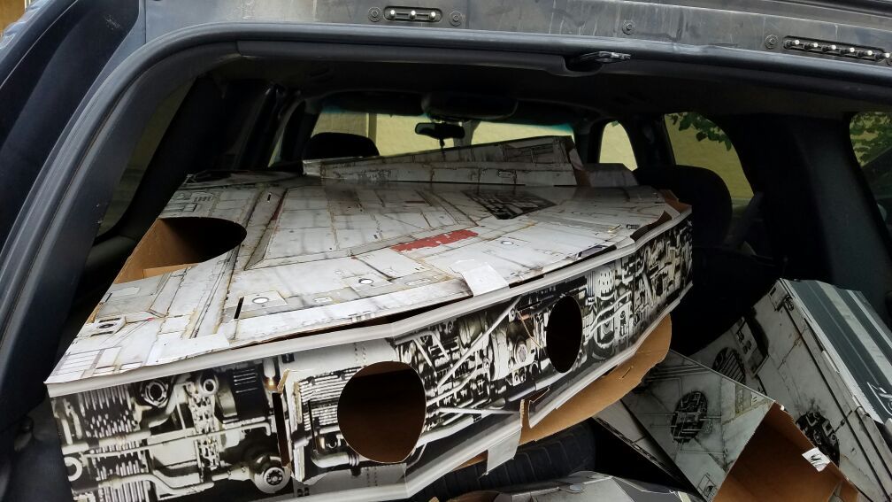 Huge Millennium falcon cardboard display
