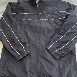 Vintage Nike Men’s Wind Breaker Waterproof Black  & White Trim Sz XL