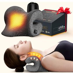Famedio 3s Thermal Neck Stretcher for Pain Relief, Magnetic Therapy Sleeve/Graphene Heating Pad, Odorless Cervical Traction Pillow Device, Neck Relaxe