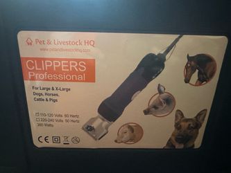 Professional pet in livestock clippers