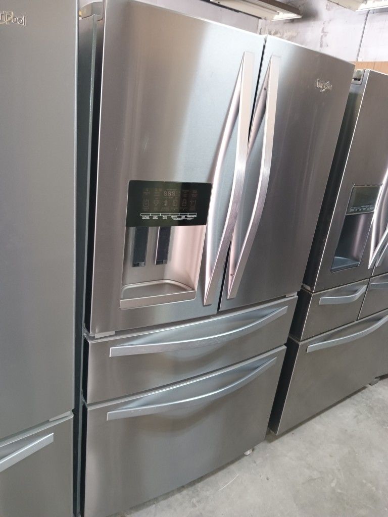 Whirlpool Refrigerator 4 Door Stainless Steel Everything Works Good