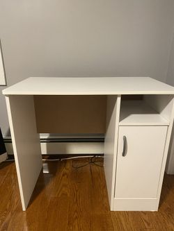 Compact White Desk