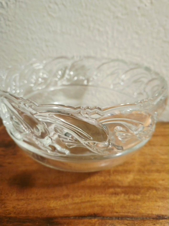 Tiffany and Co. Dolphin Vintage Crystal Bowl BEAUTIFUL Great Gift Idea