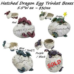 Green Dragon Hatched Egg Trinket Box
