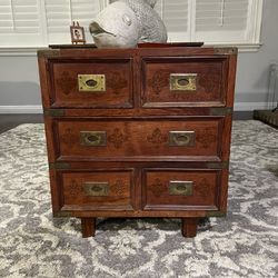 1960s Mid-Century Anglo Indian Campaign Style Rosewood Nightstands