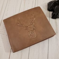 Men Wallet - Deer Print / Bi-Fold (New)