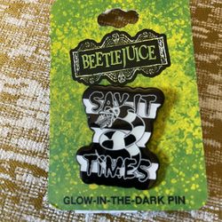 Beetlejuice Sandworm Say It 3 Times Glow-in-the-Dark Enamel Pin 