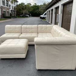 Sectional Couch/Sofa - Modular - Off White - Leather - Delivery Available 🚛