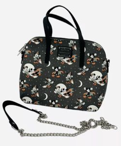 Loungefly Disney Mickey & Minnie Vampire Witch Halloween Crossbody Bag Satchel