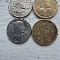 Susan B Anthony & Sacagawea  Dollar Coins