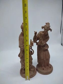 Pair Of Vintage Terra Cotta Chinoiserir Figurines/Statues