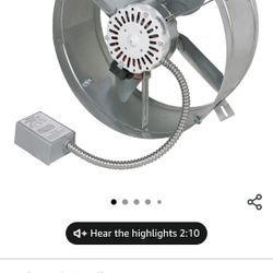 NIB: Cool Attic CX1500 Gable Mount Power Attic Fan (Ventilator) with 2.6-Amp 60-Hz Motor and 14-Inch Blade
