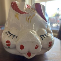 Rare 12” Vintage Ceramic Piggy Bank