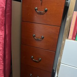 Four Drawer Wood File Cabinet
