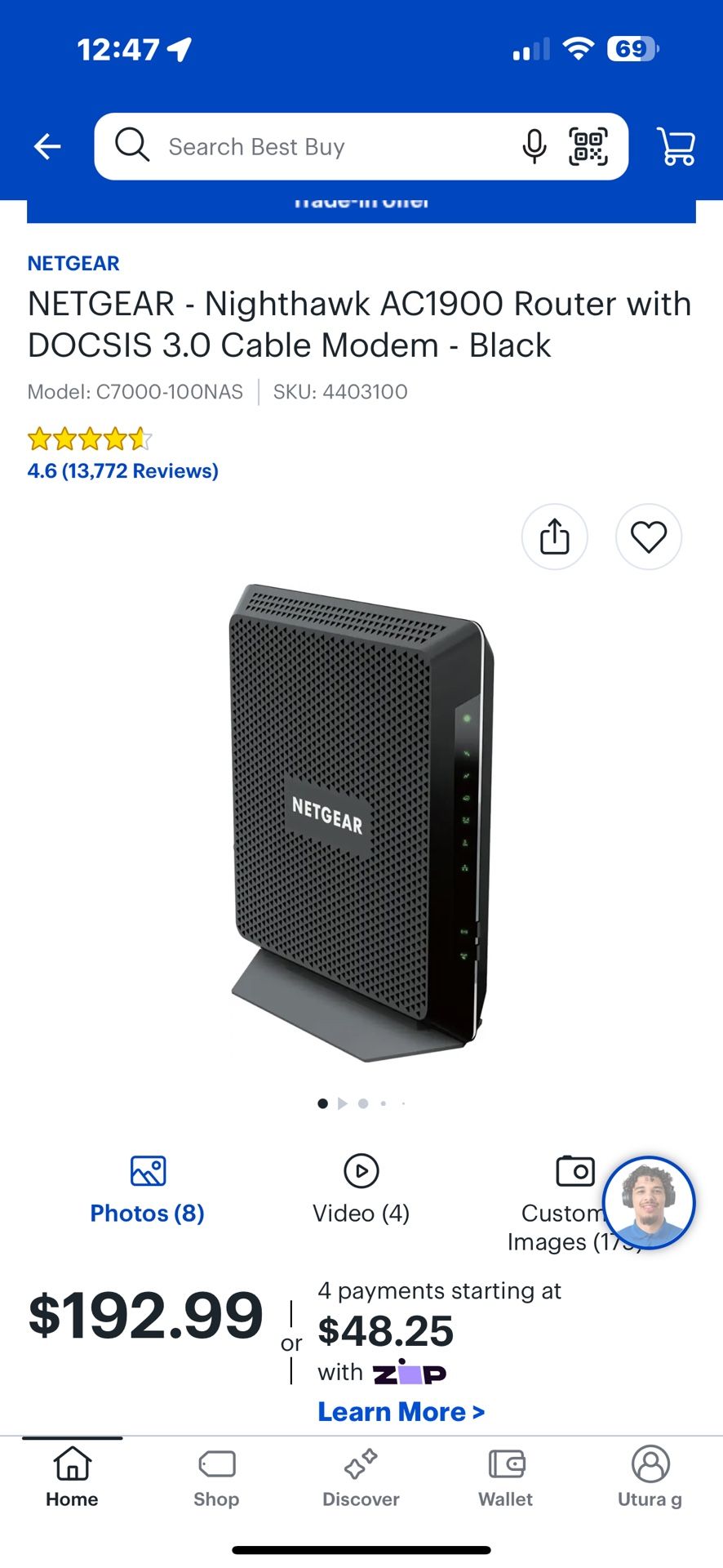 AC 1900 WiFi cable modem router  brand new 