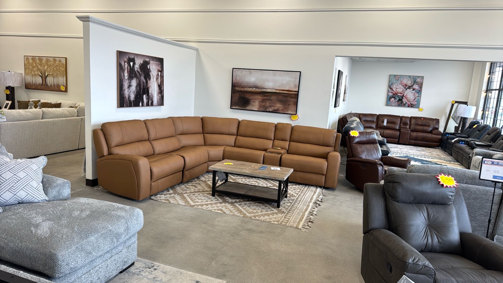 Leather Reclining Sectional 